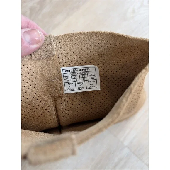 UGG Classic Tall Perforated Suede Boots Womens Size 9 Chestnut Summer